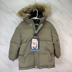 Andy & Evan Toddler Boys Size 5 Green Hooded Puffer Jacket Water Repel MSRP $89 - Picture 1 of 10