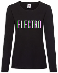 Electro Glitch Damen Langarm T-Shirt Audio Synthesizer LFO Sound Wave DJ MC - Picture 1 of 1