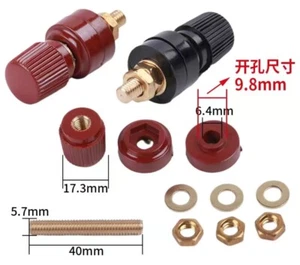 Copper pillar power terminal M6 red black pair  - Picture 1 of 1