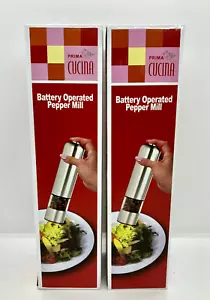 2 PACK - Prima Cucina Pepper Mill Battery Operated Spice Grinder FREE SHIPPING b - Picture 1 of 8