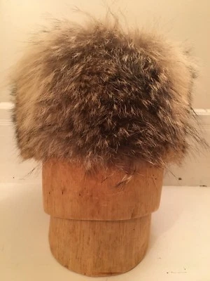 Vintage Raccoon Fur Hat Brown Silver Womens Small - Image 1 of 4