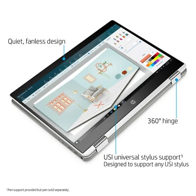 HP Chromebook X360 14" Touchscreen 64GB eMMC 4GB RAM 2-in-1 Convertible Laptop - Image 1 of 4