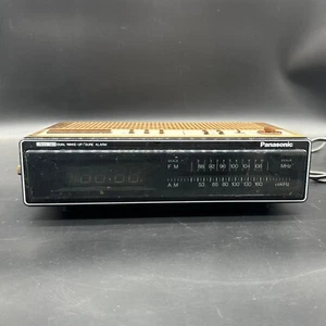 Radio Reloj Despertador Vintage Grano Madera Doble Despertador Panasonic Modelo RC 6215 1980s - Imagen 1 de 12