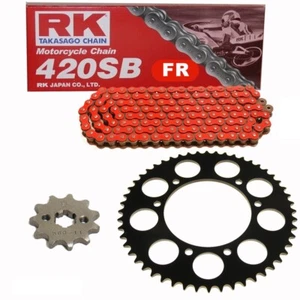 Chain Set Peugeot XPS 50 Super Motard 04-05 Chain RK Fr 420 Sb 126 Open Red - Picture 1 of 4