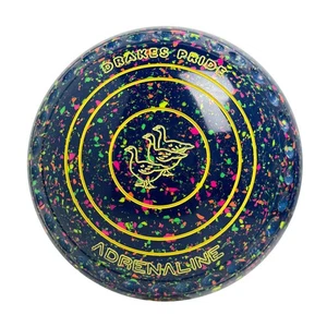 Drakes Pride Adrenaline Lawn Bowls Size 4 Heavy Gripped Mid Blue Fluoro/Harlequi - Picture 1 of 3