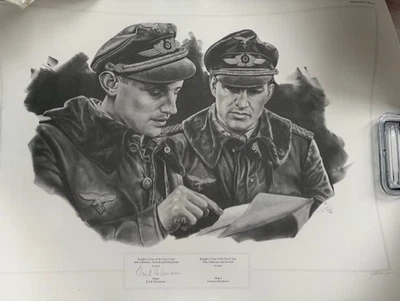 Edición limitada 1988 Impresión 372/500 J. G. Keck Firmado Retrato Segunda Guerra Mundial As Aéreo Alemán Foto 1 de 4