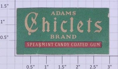 American Flyer FL0225 3" Green "Adams Chiclets Brand" Sign - Image 1 of 2