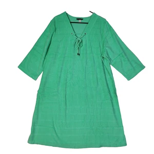 Stan Herman 1X Verde Terry Tumbona Casa Vestido Bata Playa Traje de Baño Encubrimiento - Imagen 1 de 5