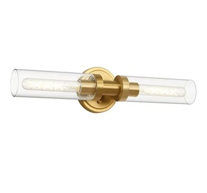 Bathroom Vanity Light Fixture, 2-Light Modern Wall Sconce Lighting, Gold  - Picture 1 of 8