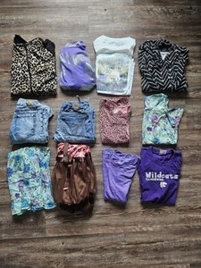 Girl's Size L 10-12 Clothes 12 Piece Lot Shirts, Pants,, Dresses, Jackets - Picture 1 of 7