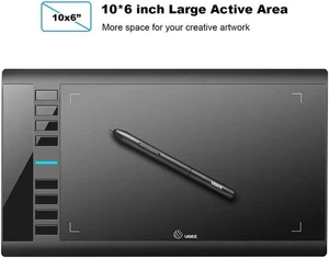 UGEE M708 Drawing Tablet 10x6in 3D Digital Graphics Design + Pen Windows + OS - Picture 1 of 7