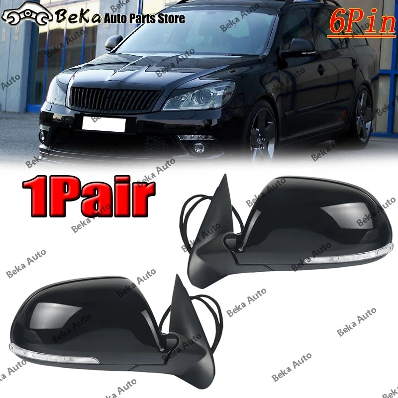 LH&RH For Skoda Octavia 2009-2013 Rearview mirror heated electric folding 6pin - Imagem 1 de 3