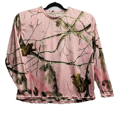 Womens Realtree Pink Long Sleeve Shirt Size XXL Camo Outdoors Hunting - Image 1 of 4