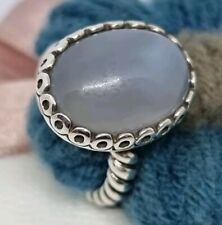 Genuine Pandora Chalcedony Forever my Friend Ring Size 50 💕Rare Discontinued