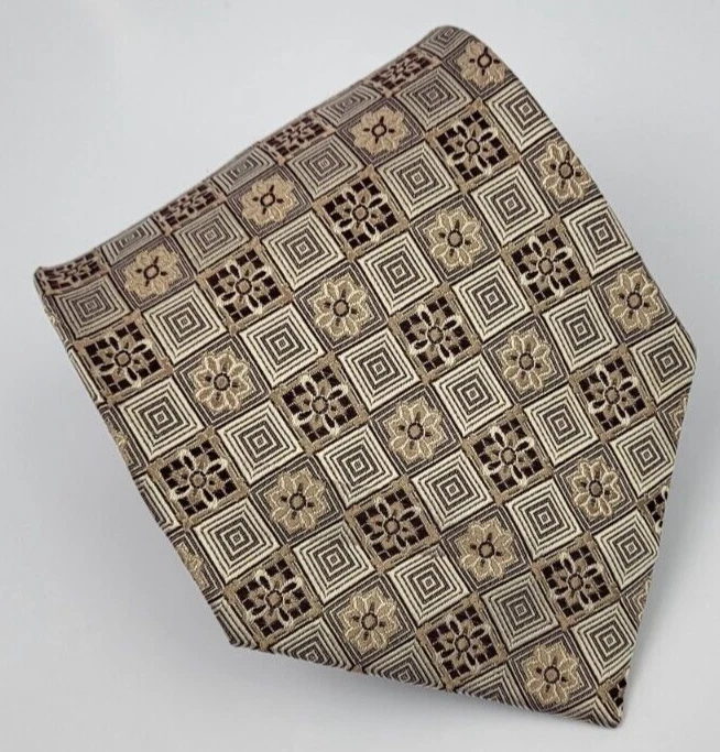 Joseph & Feiss шелковый галстук бежевый красный коричневый клетку мужчин галстук 57 x 3,7/8 - Изображение 1 из 4