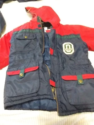 Osh Kosh Kids Winter Hooded Coat Navy And Red Size 5-6 - Image 1 of 4