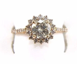 Natural Round Yellow Diamond Solitaire Lady's Ring 14k Rose Gold 1.52Ct - Picture 1 of 8