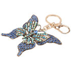 Exquisite Crystal Keyring Bag Pendant - Blue Rhinestone Butterfly Charm