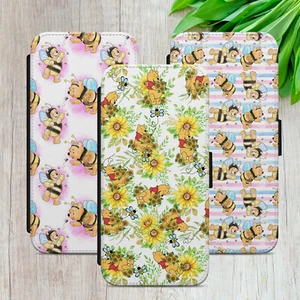 WINNIE THE POOH BEE CASE FOR IPHONE SAMSUNG GOOGLE FLIP WALLET PHONE COVER GIFT - Picture 1 of 19