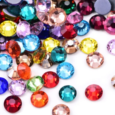 Colour Crystal Iron On Hotfix Glass Rhinestones Hot Fix Flatback Strass Stones - Image 1 of 3