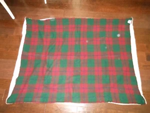Vintage TENNESSEE WOOLEN MILLS Christmas Plaid Sherpa-Lined Blanket MADE IN USA - Picture 1 of 12