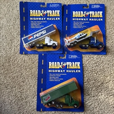3 Road@track Highway Haulers Pepsi Mountain Dew, helicóptero de noticias de televisión, Kenworth Foto 1 de 4