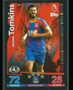 MATCH ATTAX 18/19 JAMES TOMKINS CRYSTAL PALACE BASE CARD No. 114 - Picture 1 of 1