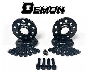 2x 15mm + 2x 20mm Black DEMON Wheel Spacers Bolts & Locks AUDI A7 S7 RS7 4G (T) - Picture 1 of 2