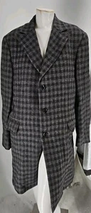 Cappotto uomo Italia Independent 34 grigio quadri quadri quadri pile lana over - Foto 1 di 11