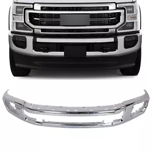 For 2020 - 2022 Ford F250 F350 Chrome Front Bumper Face Bar Steel w/ Fog - Picture 1 of 3
