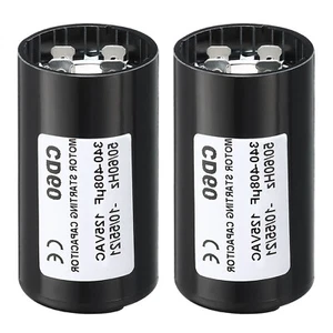 2 Pack Motor Start Capacitor 340-408uF/Mfd 125V 50/60Hz CD60 Run Capacitor Motor - Picture 1 of 5