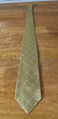 Paul Fredrick Corbata Hombre 100% Seda Diseño Cuadrado Dorado Foto 1 de 4