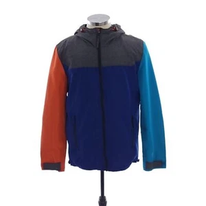 American Eagle Color Block blau orange Kapuzenjacke mit durchgehendem Reißverschluss Herren Größe Large - Bild 1 von 12