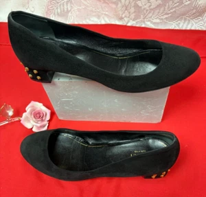 GUCCI-297198-Damen-Schwarz Wildleder-Nieten Pumps Heels-Schuhe.Italy-Gr-10M - Bild 1 von 16
