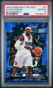 2024 Allen Iverson Panini VIP The National Blue Sparkle Psa 10 Pop 1 - Picture 1 of 3