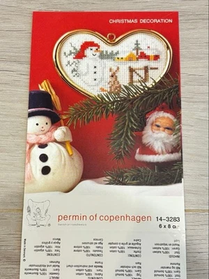 Permin 143283 Snowman and Rabbit Christmas Cross Stitch Chart Japanese Guide - Image 1 of 3