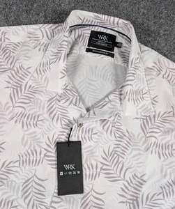 WRK 4 Way Stretch Hawaiian Camp Shirt Men XL Standard Slim Palms Loop Collar NWT - Picture 1 of 7