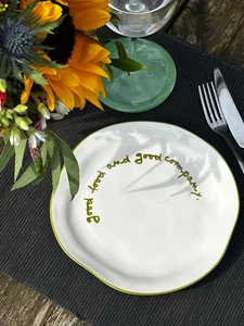 Maegan Statement Plate - 'good Food and Good Company.' Anthropologie - Picture 1 of 5