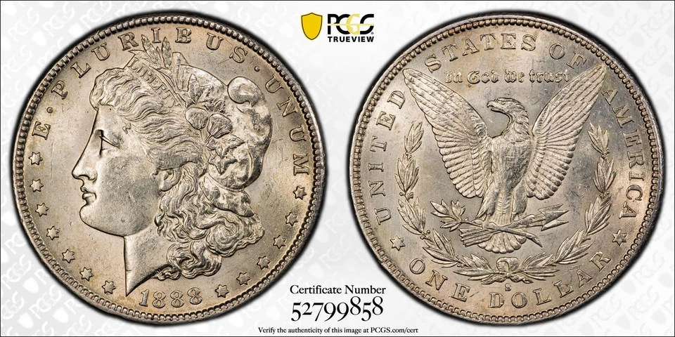 1888 S Morgan Silver Dollar PCGS MS-63 - Image 1 of 1