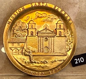 California Mission Santa Barbara Medal Bronze Ser #851 - Picture 1 of 3