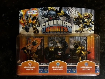 Skylanders Giants ЛЕГЕНДАРНАЯ 3-упаковка - ВОСПЛАМЕНИТЕЛЬ, SLAM BAM, JET-VAC Toys R Us *ЧИТАЙТЕ* - Изображение 1 из 2