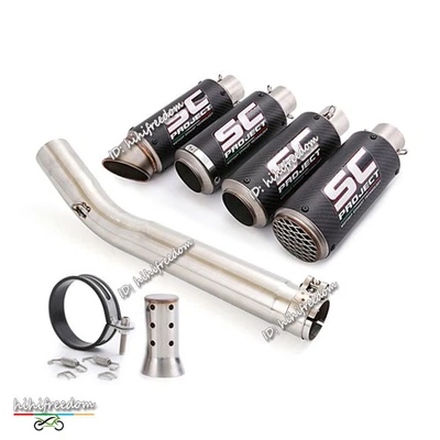 GSXR1000 2005 2006 para Suzuki K5 K6 tubo medio escape punta silenciador fibra de carbono Foto 1 de 4