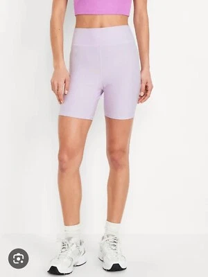 "Pantalones cortos de motociclista Old Navy para mujer cintura extra alta cómodos en la nube 6"" entrepierna talla pequeña" Foto 1 de 2
