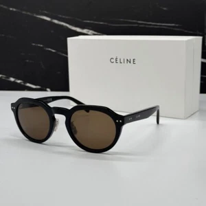 NEW CL40208U 01E CELINE SHINY BLACK/BROWN MEN CELINE SUNGLASSES - Picture 1 of 9