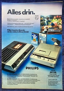 Philips Cassetten-Recorder N 2204 + N 2225 automatic, originale Werbung aus 1973 - Bild 1 von 1