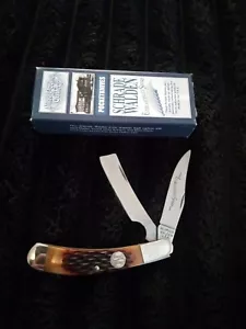 Schrade Walden USA Everlastingly Sharp Amber Jig Bone Razor - Picture 1 of 11