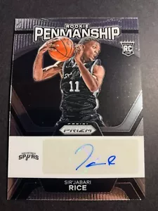 Sir'Jabari Rice ROOKIE AUTO 2023-24 Panini Prizm Spurs NBA rookie Penmanship - Picture 1 of 2