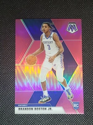 2021 Panini Chronicles Mosaic BRANDON BOSTON JR RC #275 PINK PRIZM ROOKIE CARD - Image 1 of 2