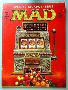 MAD Magazine #64 ~ EC 1961 ~ Jackpot Issue WALLY WOOD Kelly Freas G+ - Picture 1 of 2