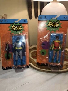 Lot of 2 DC McFarlane ~ BATMAN & ROBIN w Oxygen Mask ~ Classic TV Series Figures - Picture 1 of 11
